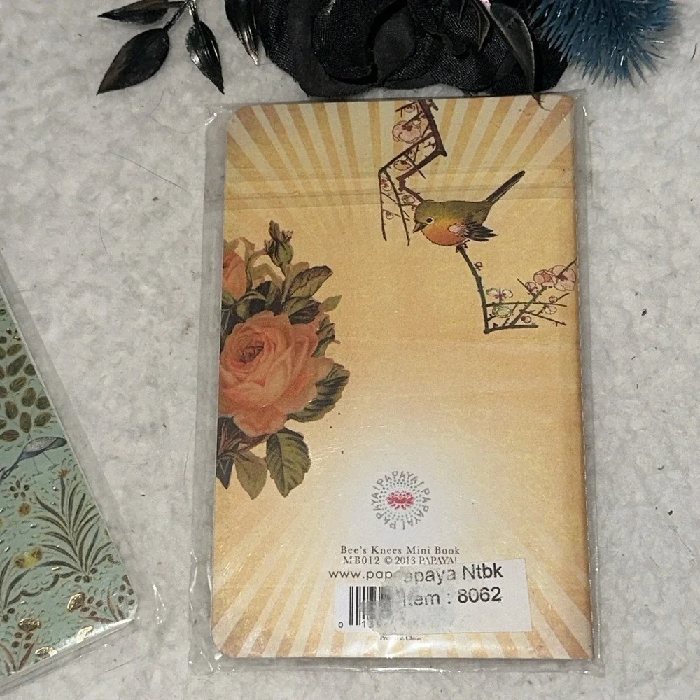 Papaya Art Mini Notebook Set of 3 Leap of Faith Bees Knees Floral Pocket Journal
